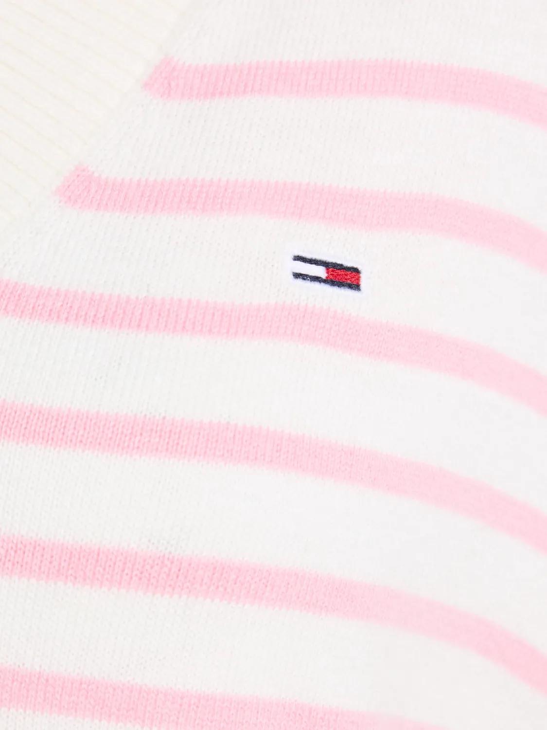 Tommy Jeans V-Ausschnitt Pullover Ballet Pink Stripe XL