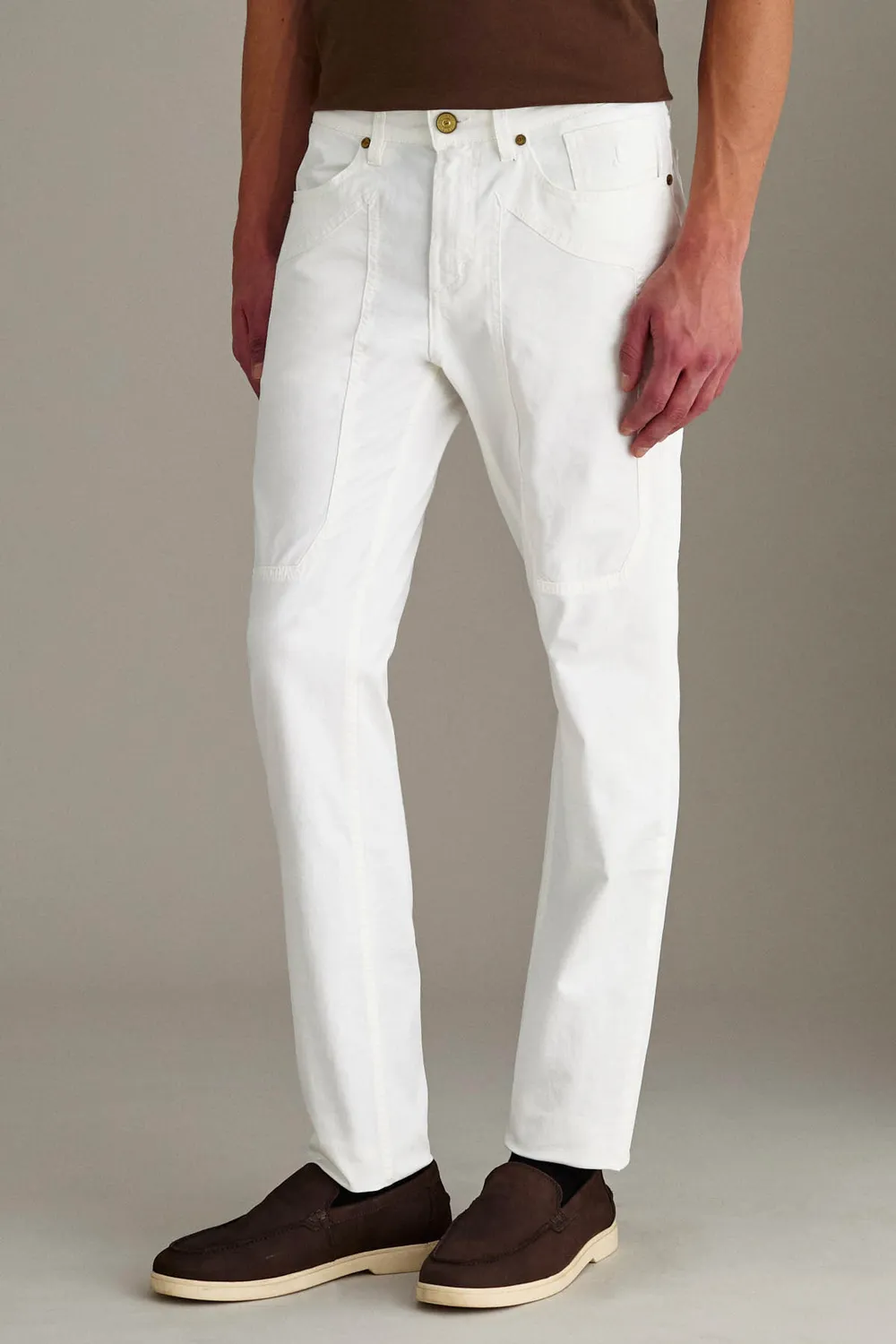 Jeckerson John Hose Weiß Baumwolle Slim Fit Toppa