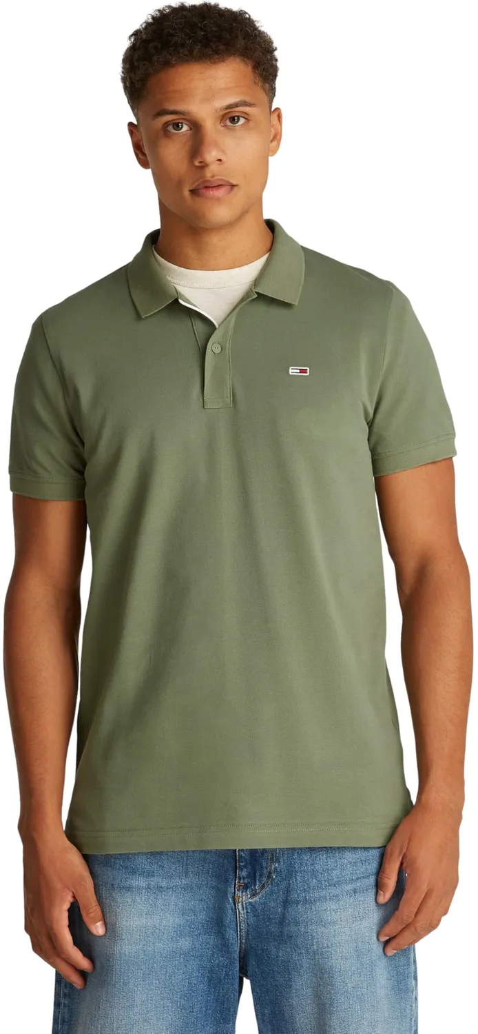 Tommy Jeans Slim Placket Poloshirt Herren Slim Fit Blau