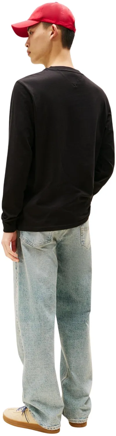 Tommy Jeans Slim Chest Linear Langarmshirt 3XL Schwarz