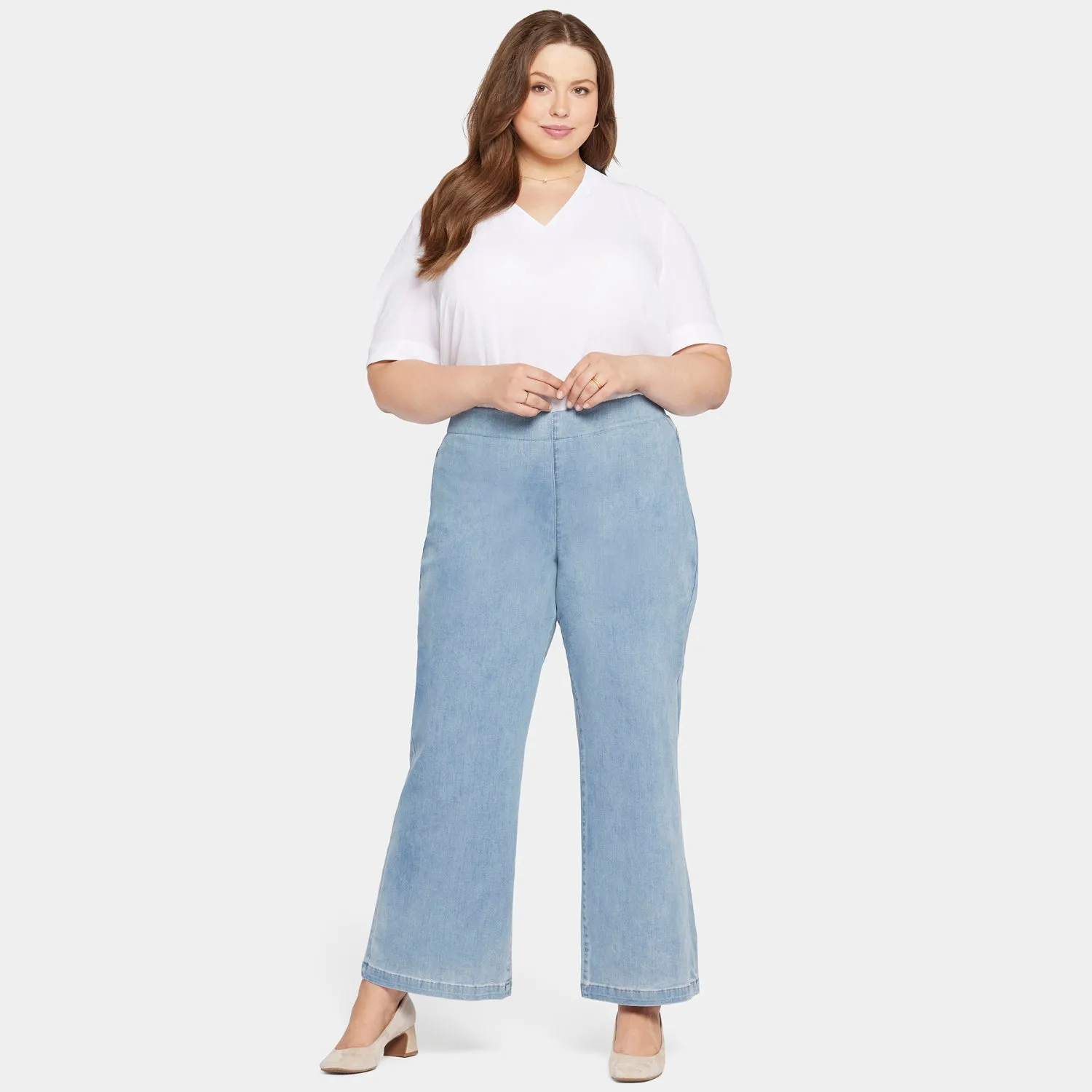 NYDJ Teresa Wide Leg Pull-On Jeans Crystalline Plus