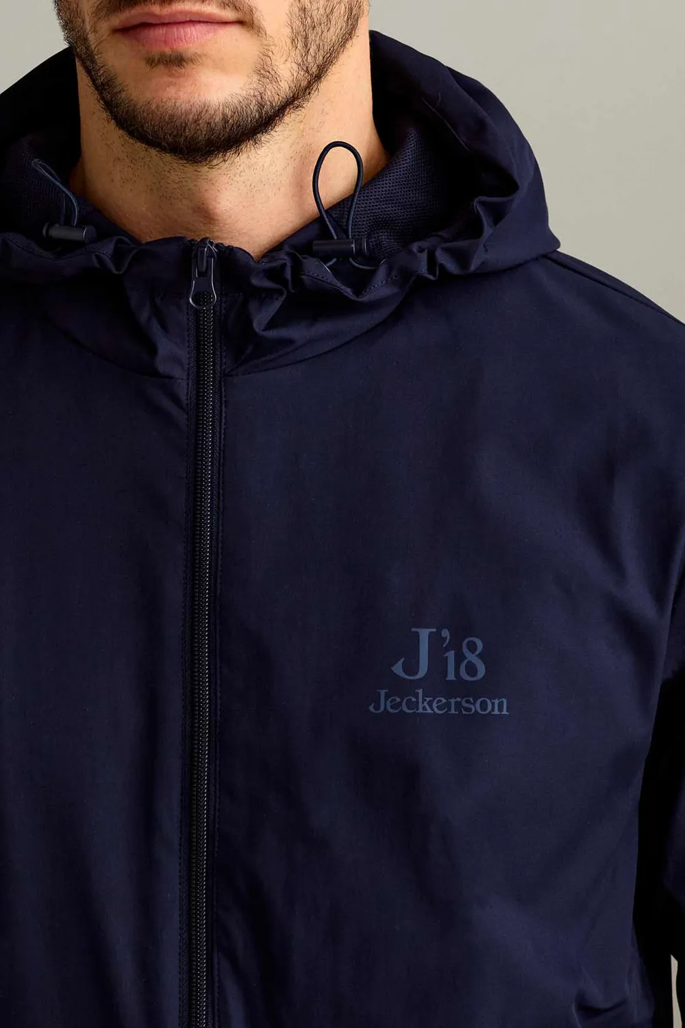 Jeckerson J18 Windjacke dunkelblau leicht mit Kapuze