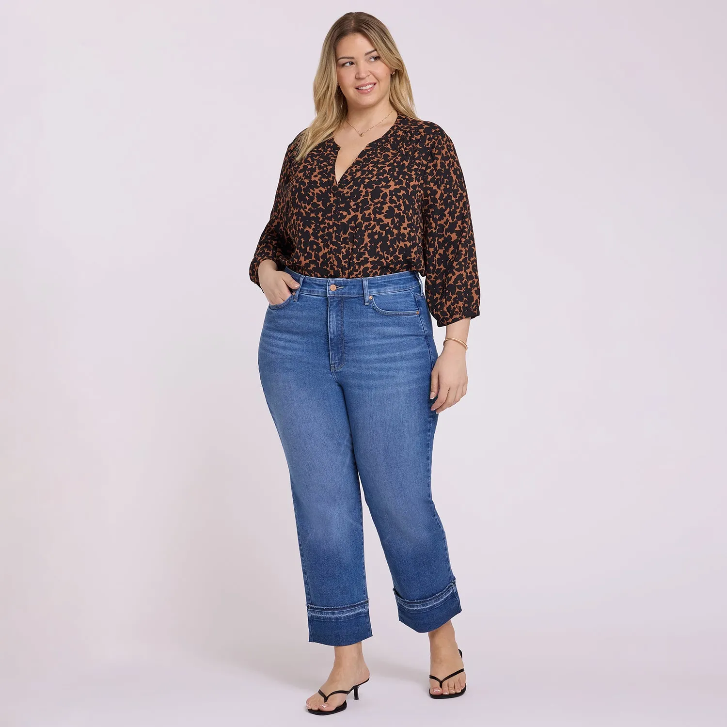 NYDJ Bailey Straight Ankle Jeans Sun Soak Plus figurformend
