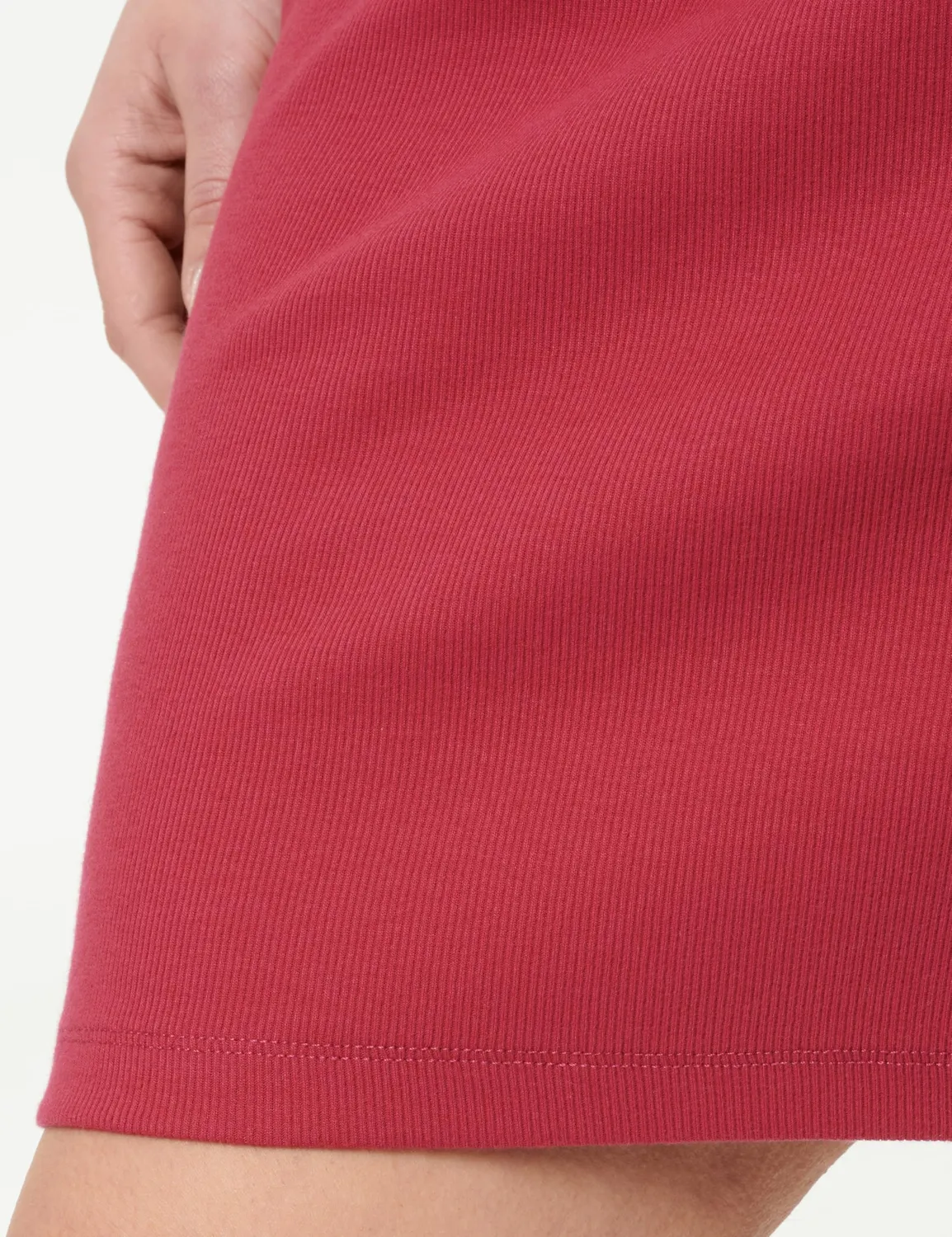 Tommy Jeans Essential Rib Bodycon Kleid Rot 1XL figurbetont