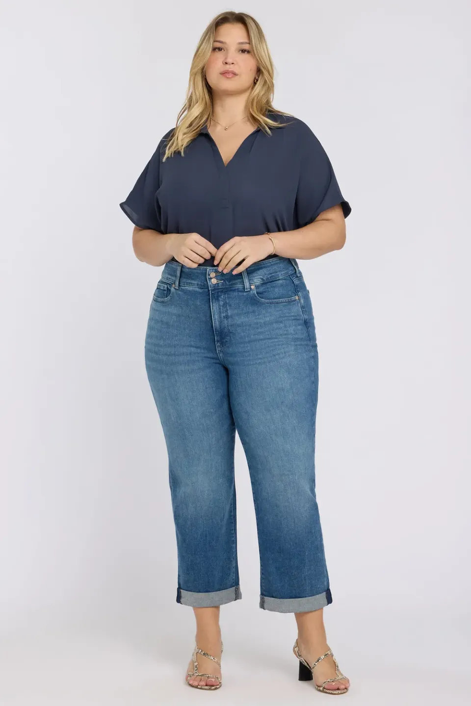 NYDJ Bailey Crop Jeans Plus Size Breezy Palms
