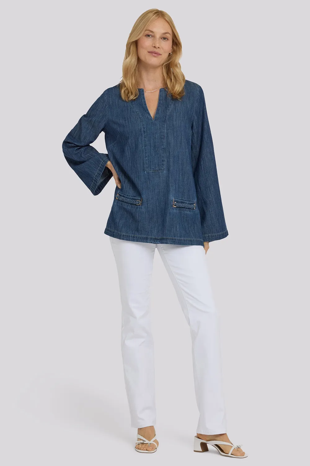 NYDJ Denim Tunika Medium Indigo langarm