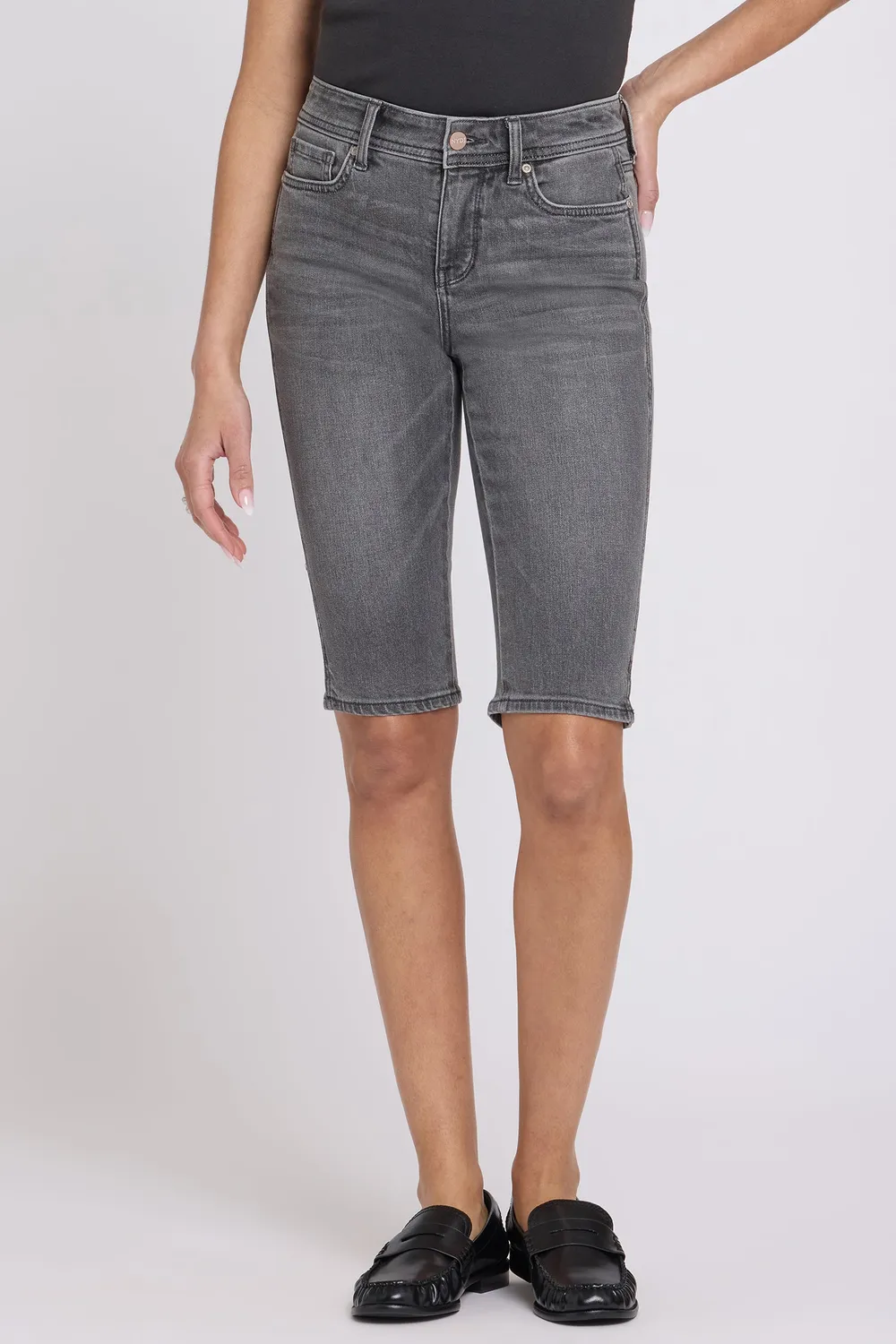 NYDJ Sophie Bike Capri Jeans Dusty Ash grau
