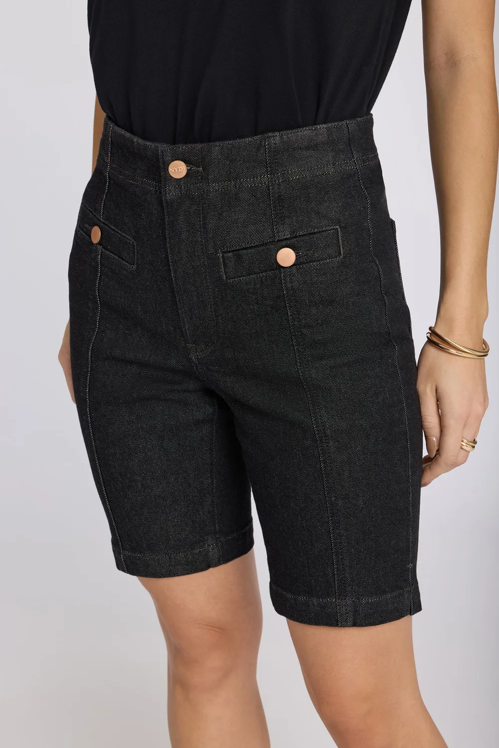 NYDJ Ella Denim Shorts Black Rinse High Rise