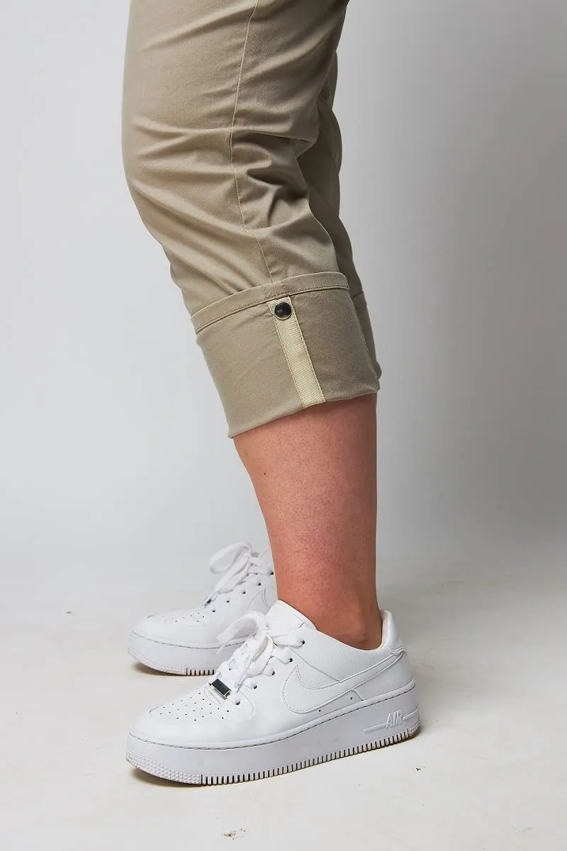Wille Schlupfjeans Beige mit Gummizug leichte Damenjeans