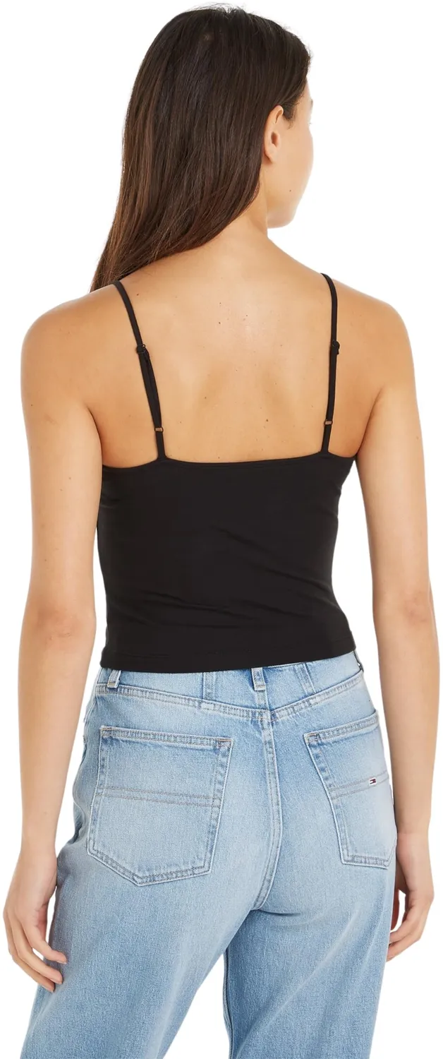 Tommy Jeans Strap Top DW0DW17381 Schwarz Cropped