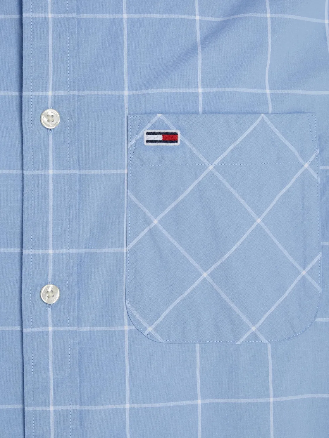 Tommy Jeans TJM Reg Check Poplin Hemd DM0DM18967 XXS Blau