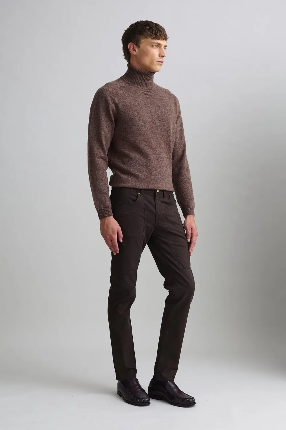 Jeckerson John Toppa Hose Slim Fit dunkelbraun Twill