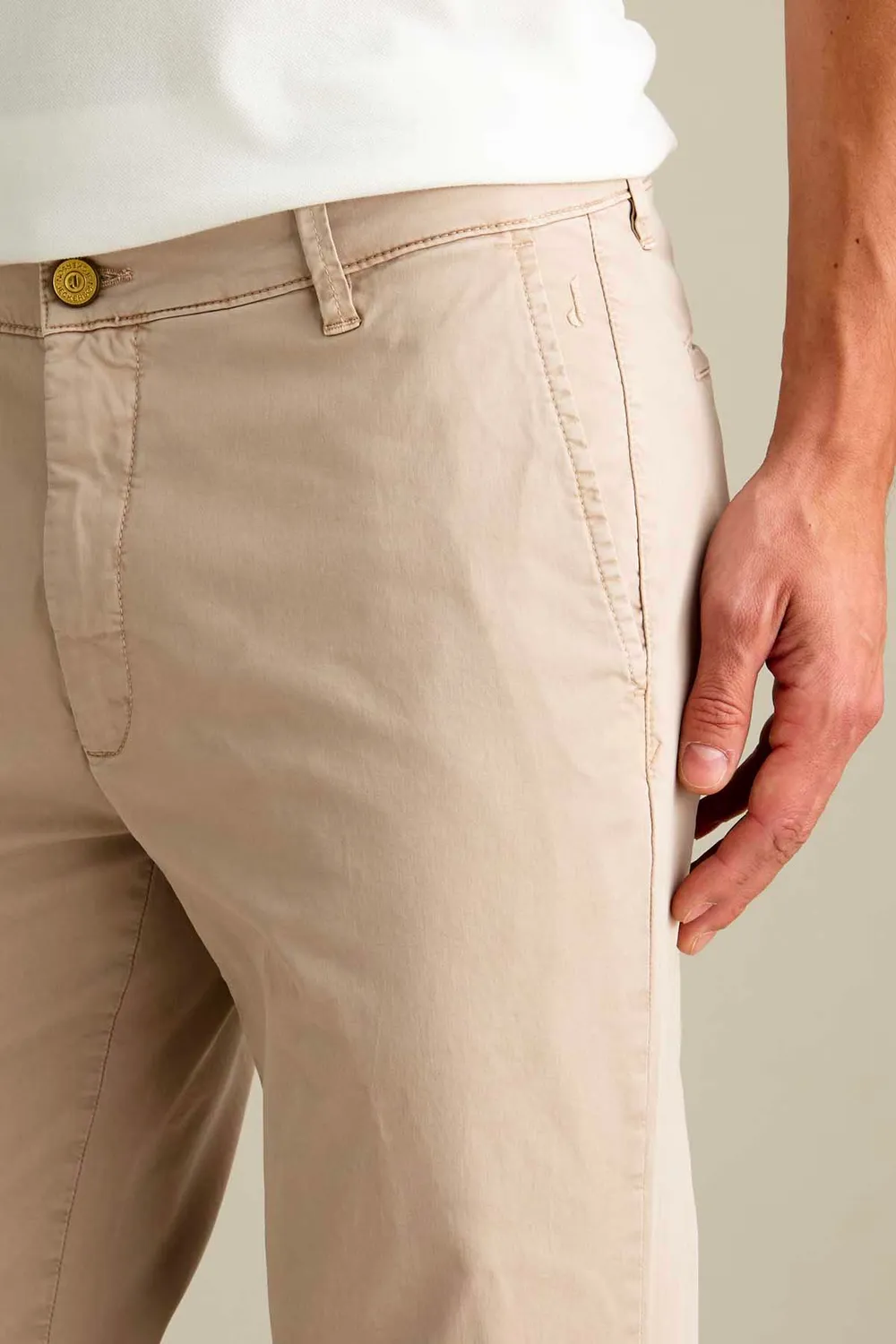 Jeckerson Jack Chino Hose Slim Fit Beige Baumwolle