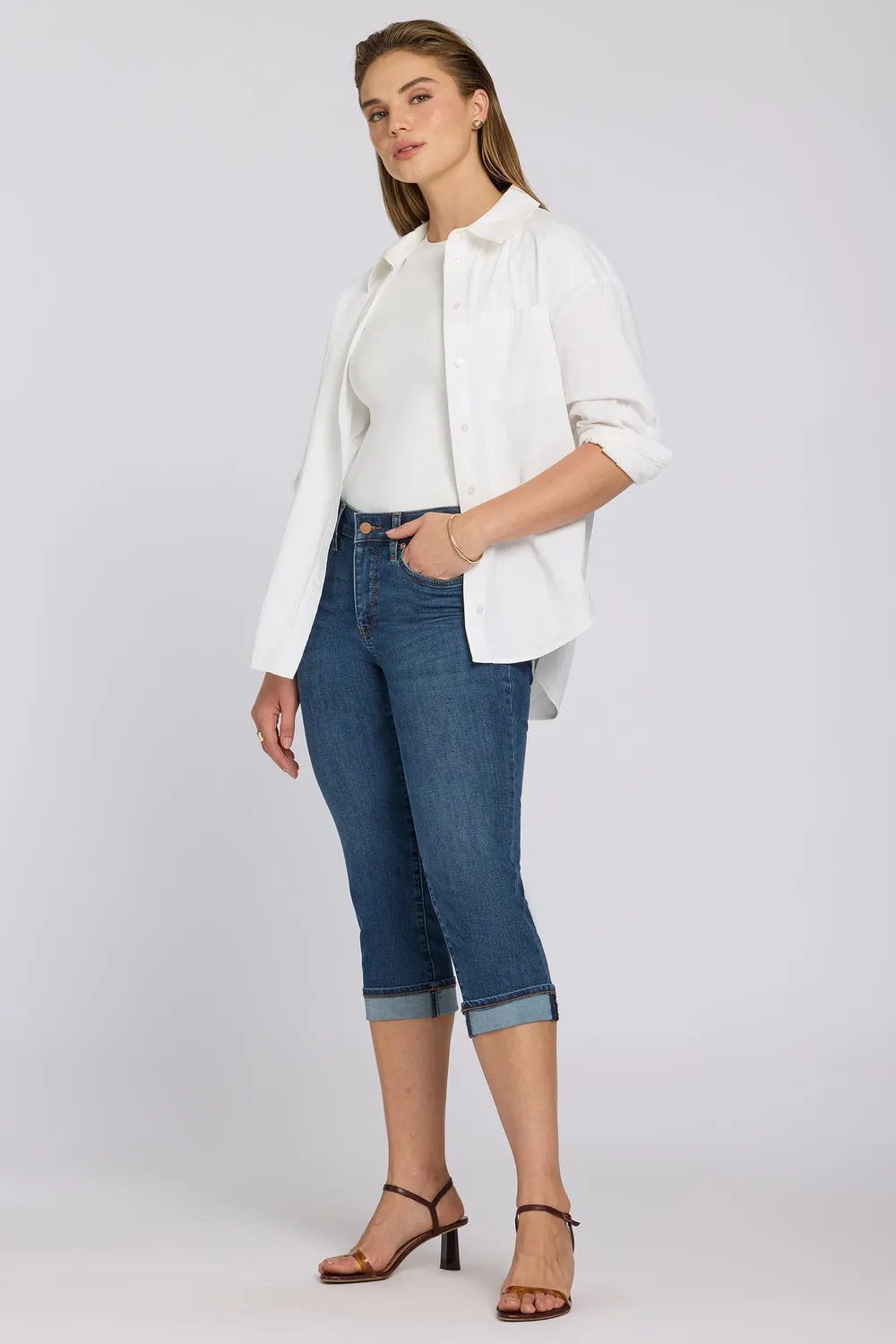 NYDJ Marilyn Straight Crop Jeans Sunset Villa kühlender Denim