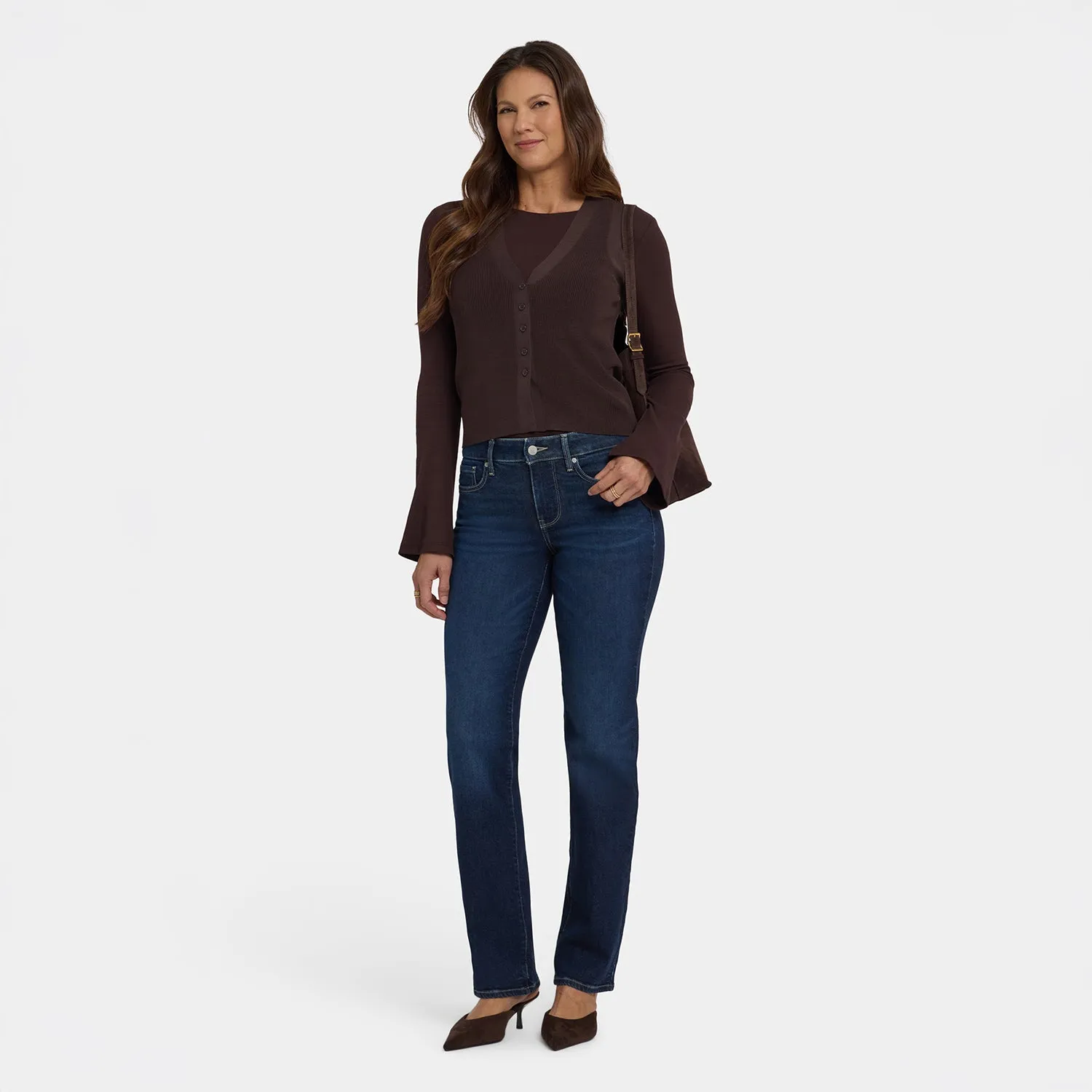 NYDJ Marilyn Straight Indigo Seine Jeans Dunkelblau