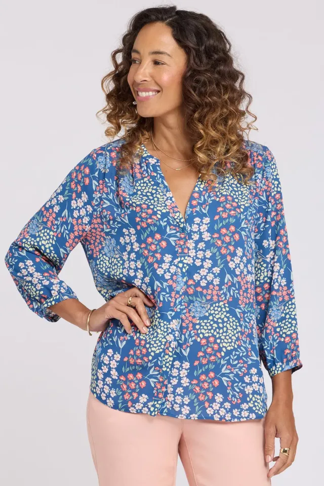 NYDJ Pintuck Bluse Walking on Sunshine 3/4-Arm