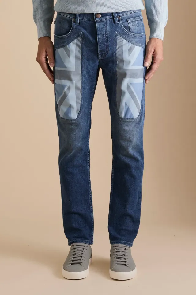 Jeckerson Anniversary Jeans Herren Mittelblau Slim Fit
