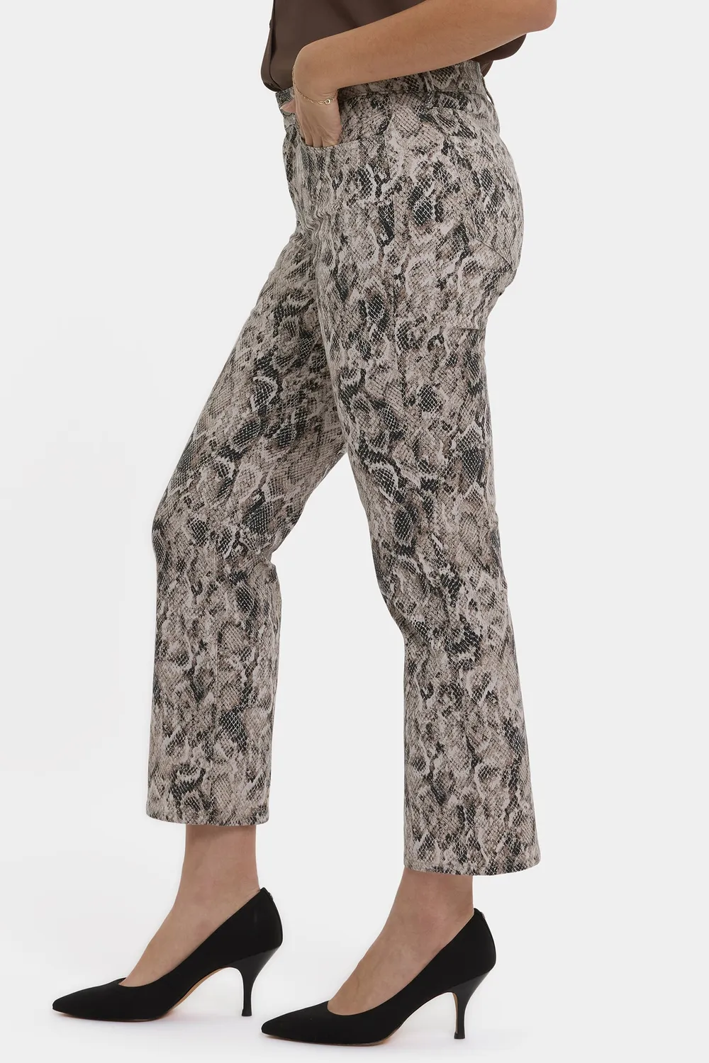 NYDJ Marilyn Straight Ankle Jeans Desert Python gemustert