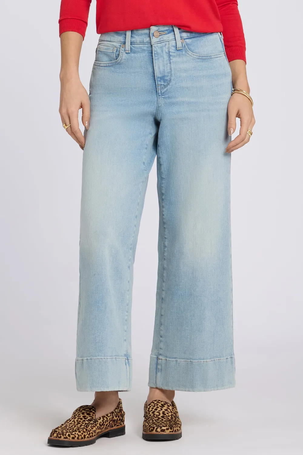 NYDJ Teresa Wide Leg Ankle Jeans Keys View hellblau