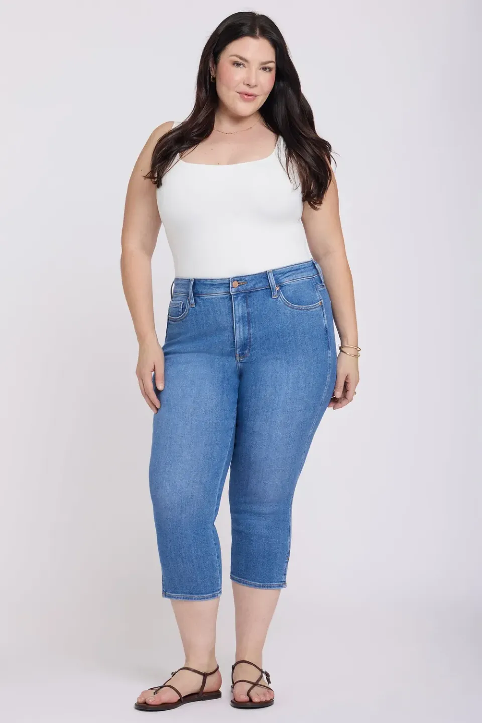 NYDJ Chloe Capri Jeans Plus Blue Paradise Mid Rise