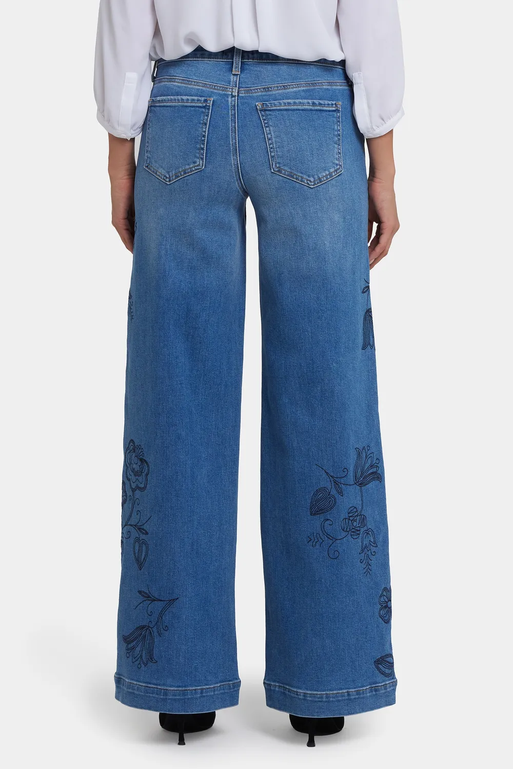 NYDJ Teresa Wide Leg Jeans Water Canyon Stickerei
