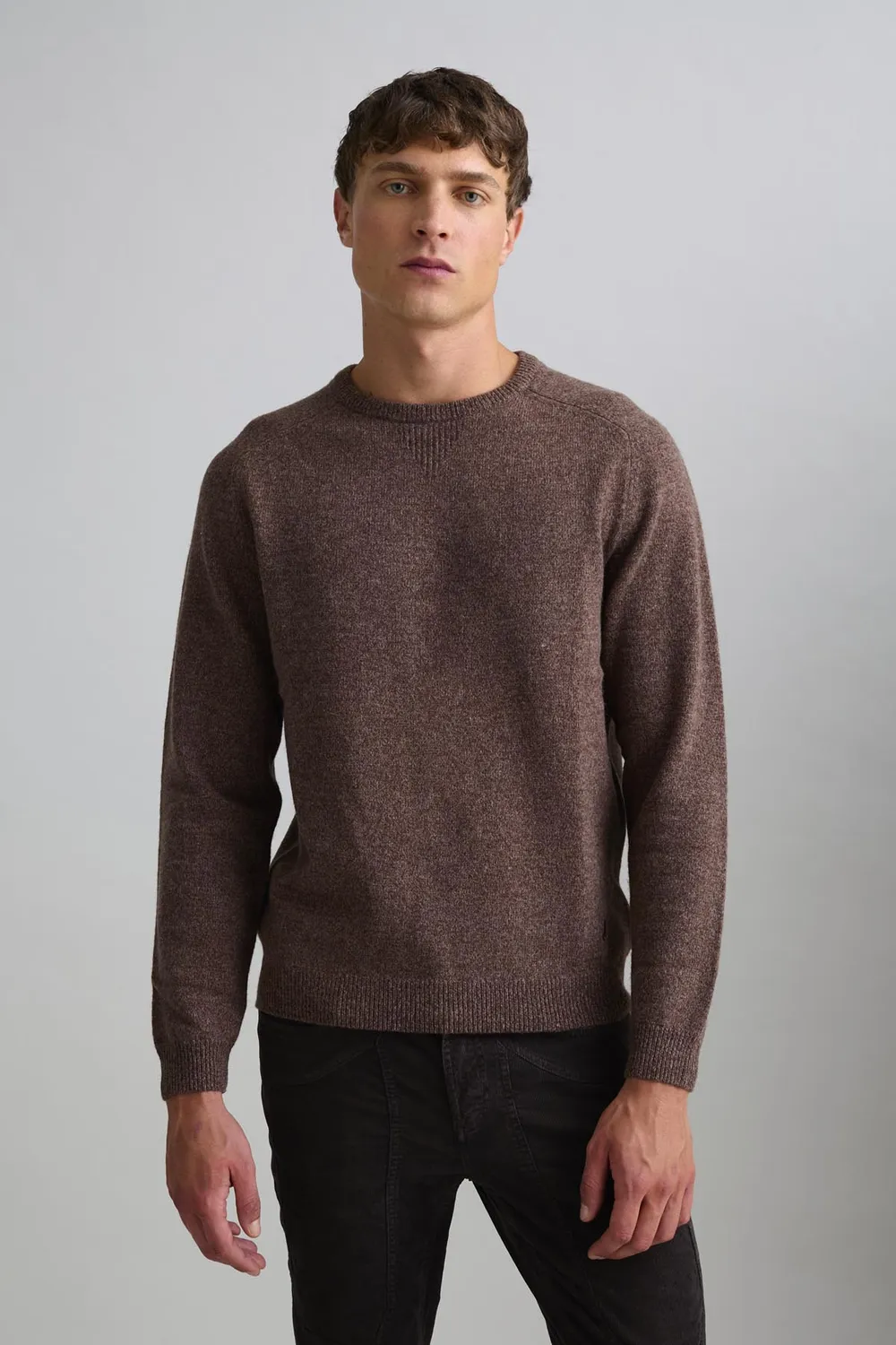 Jeckerson Girocollo Raglan Pullover braun Wolle