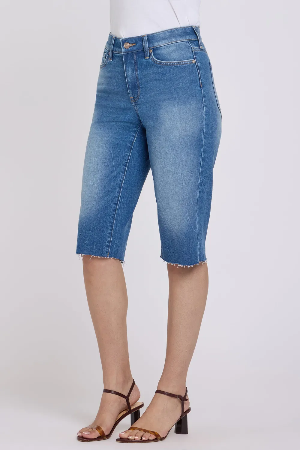 NYDJ Kristie 80s Bermuda Shorts Petite Pacifica Blau