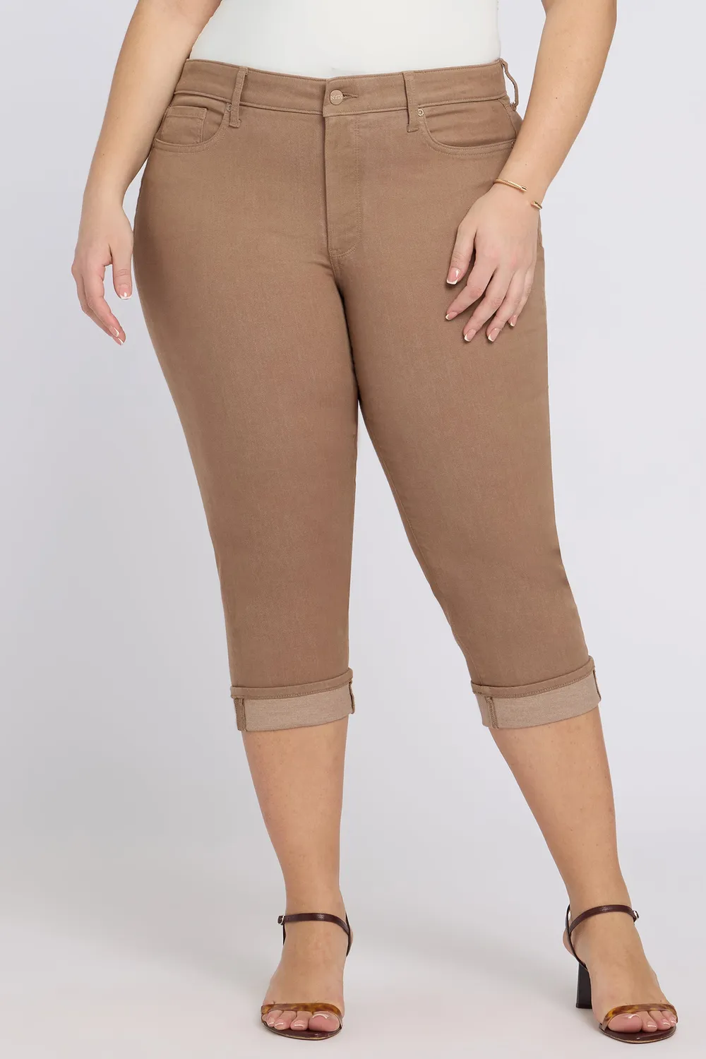 NYDJ Marilyn Straight Crop Jeans Plus Toasted Coconut