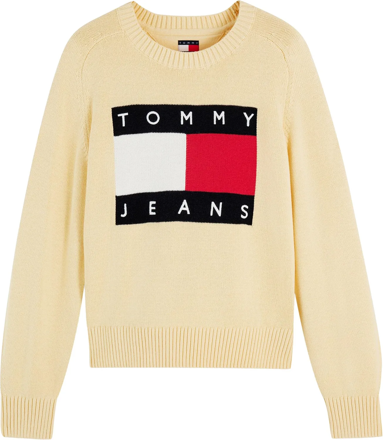 Tommy Jeans Flag DW0DW23450 Pullover Gelb Baumwollmix