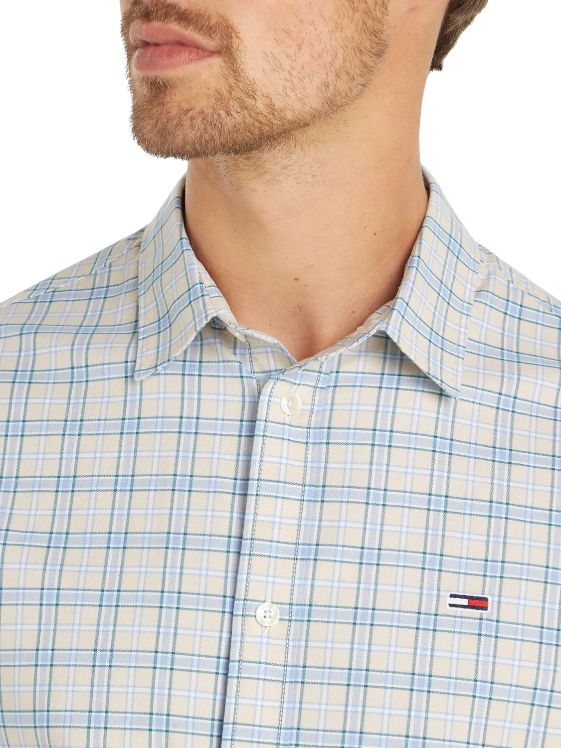 Tommy Jeans TJM Stretch Oxford Freizeithemd 3XL Beige