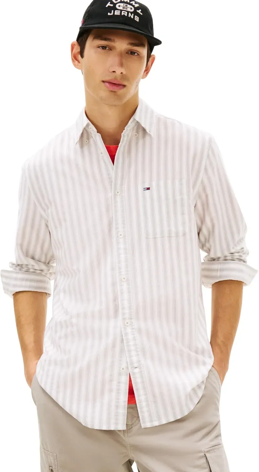 Tommy Jeans TJM Reg Stripe Oxford DM0DM22790 Hemd gestreift