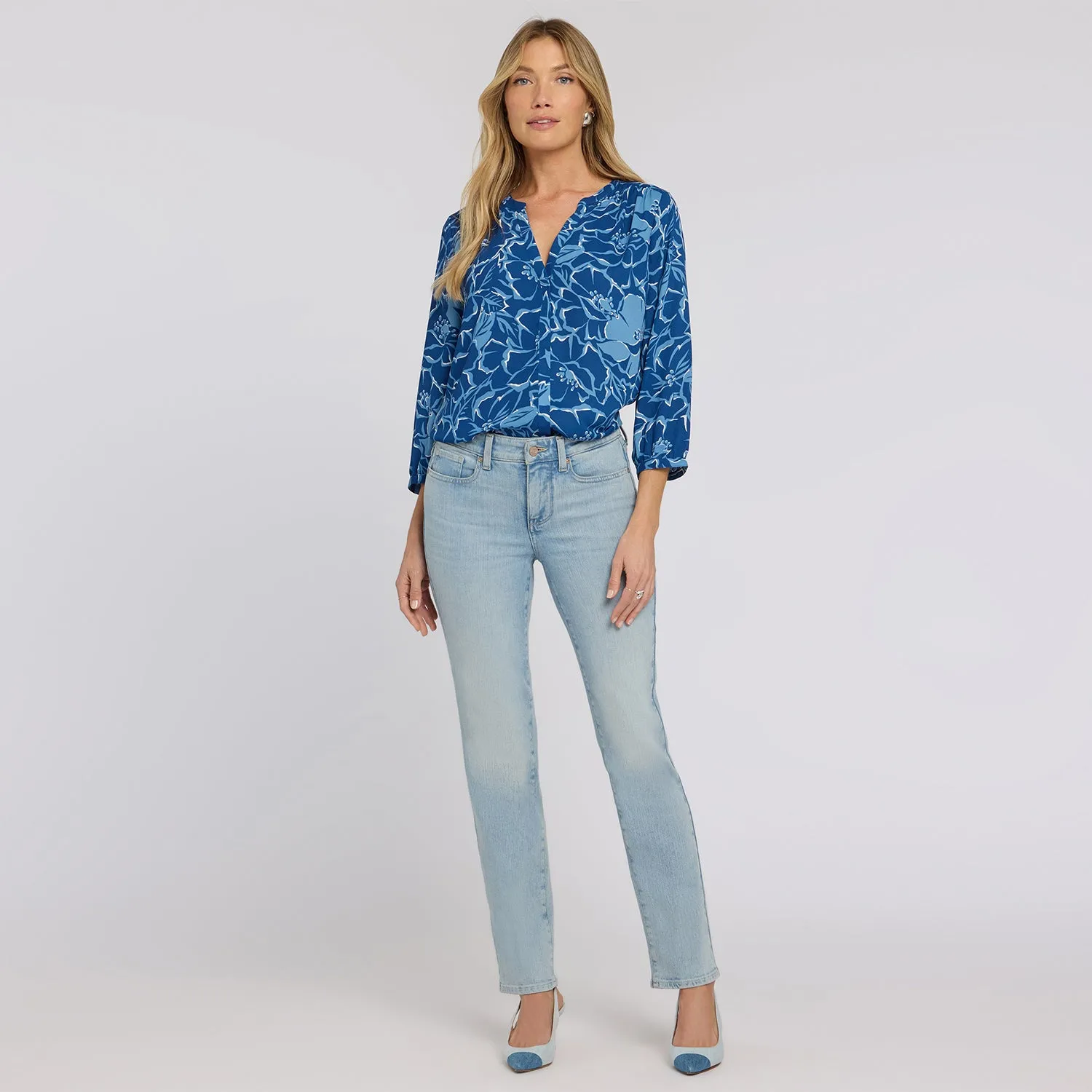 NYDJ Sheri Slim Straight Jeans Keys View Stretch