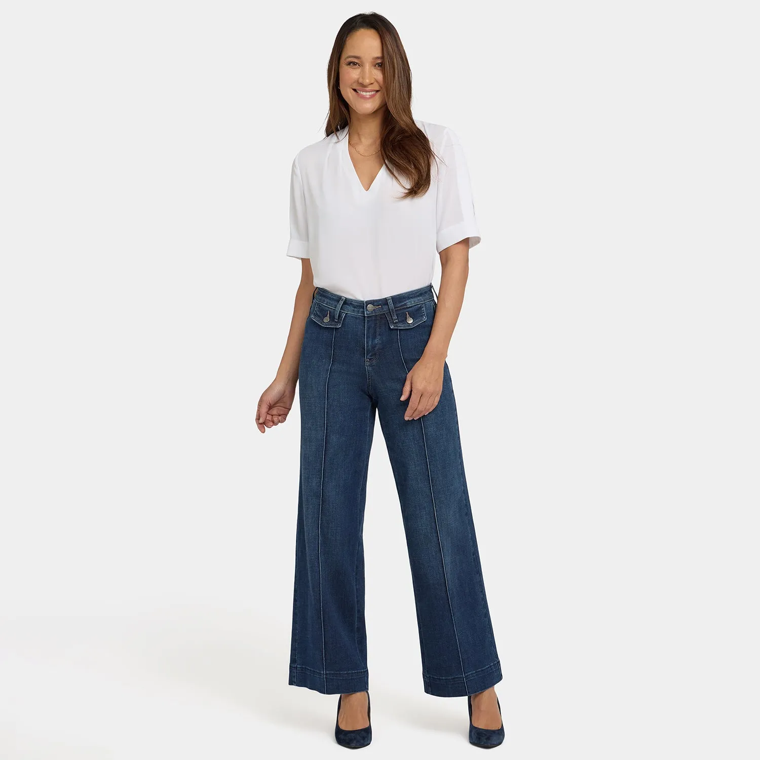 NYDJ Teresa Wide Leg Jeans Louvre Sapphire dunkelblau
