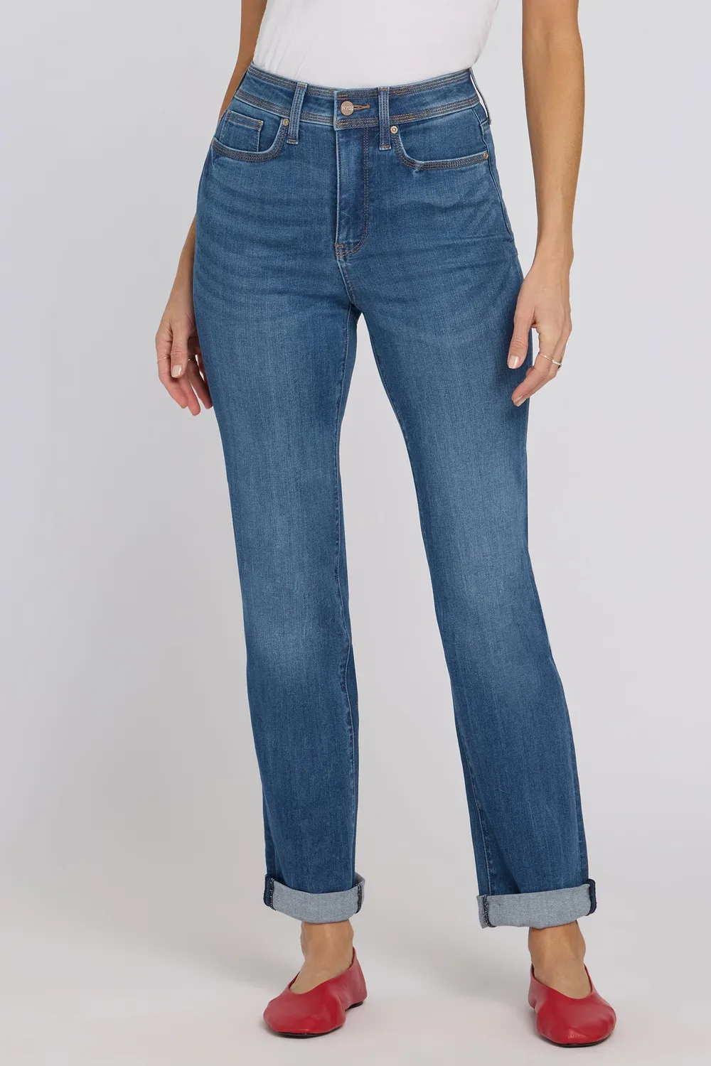 NYDJ Marilyn Straight Jeans Petite Wild River Stretch