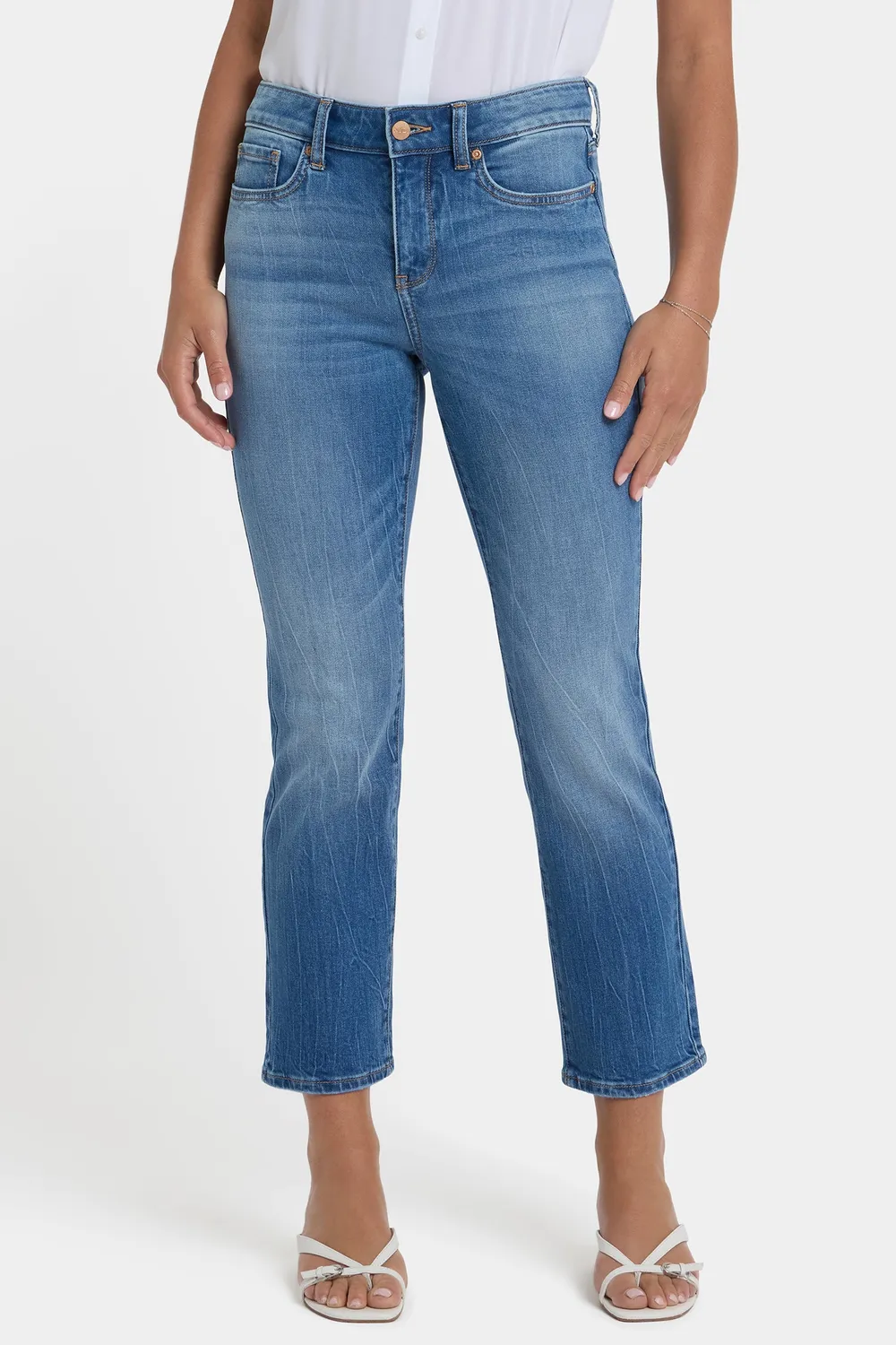 NYDJ Marilyn Straight Ankle Jeans Pacifica blaue Jeans