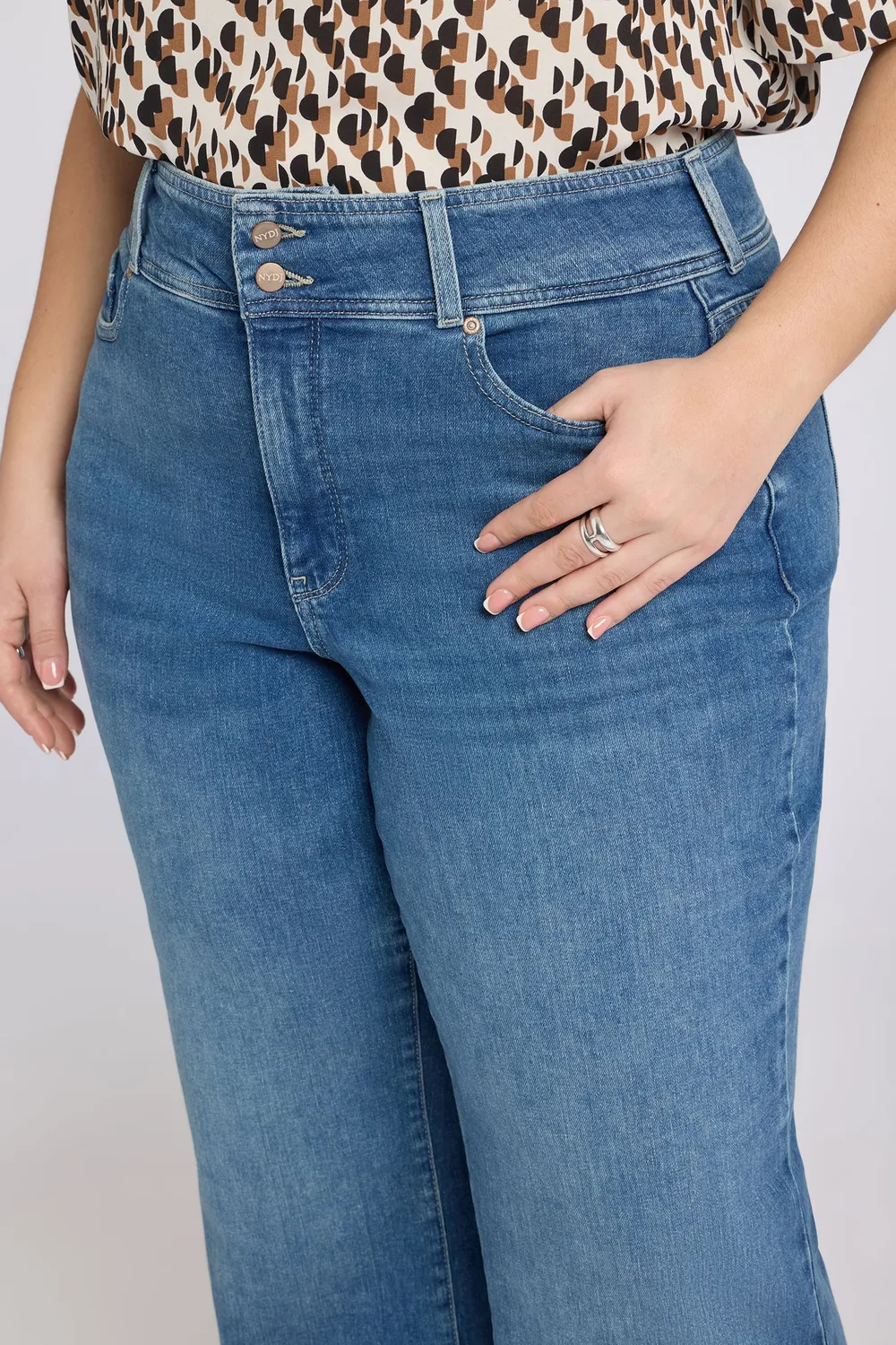 NYDJ Teresa Wide Leg Jeans Breezy Palms Plus Size