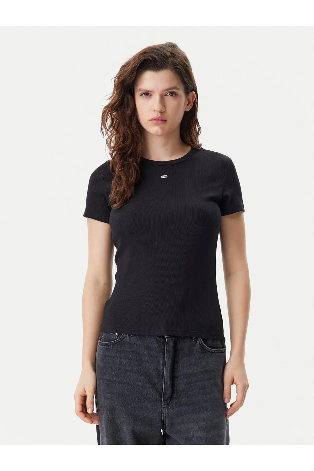 Tommy Jeans Essential Rib Slim Fit T-Shirt M 2er Pack gerippt
