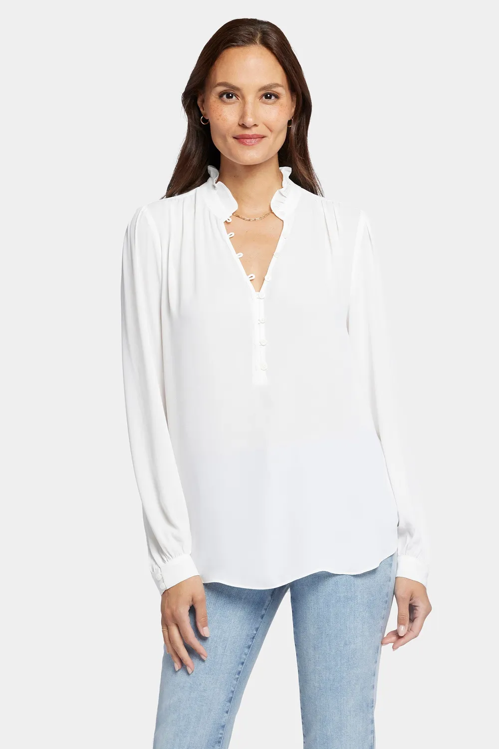 NYDJ Hannah Bluse Optic White Recycled