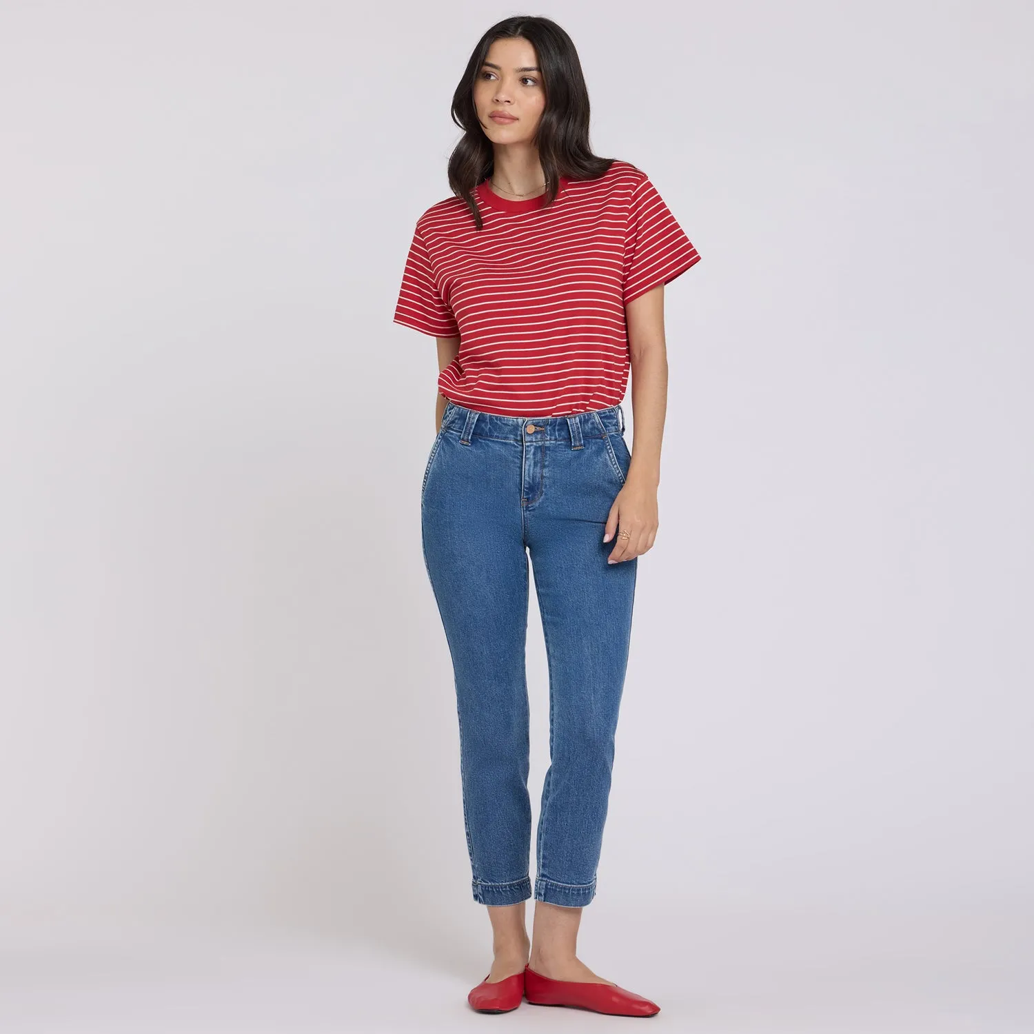 NYDJ Sheri Slim Straight Ankle Jeans Salton Indigo