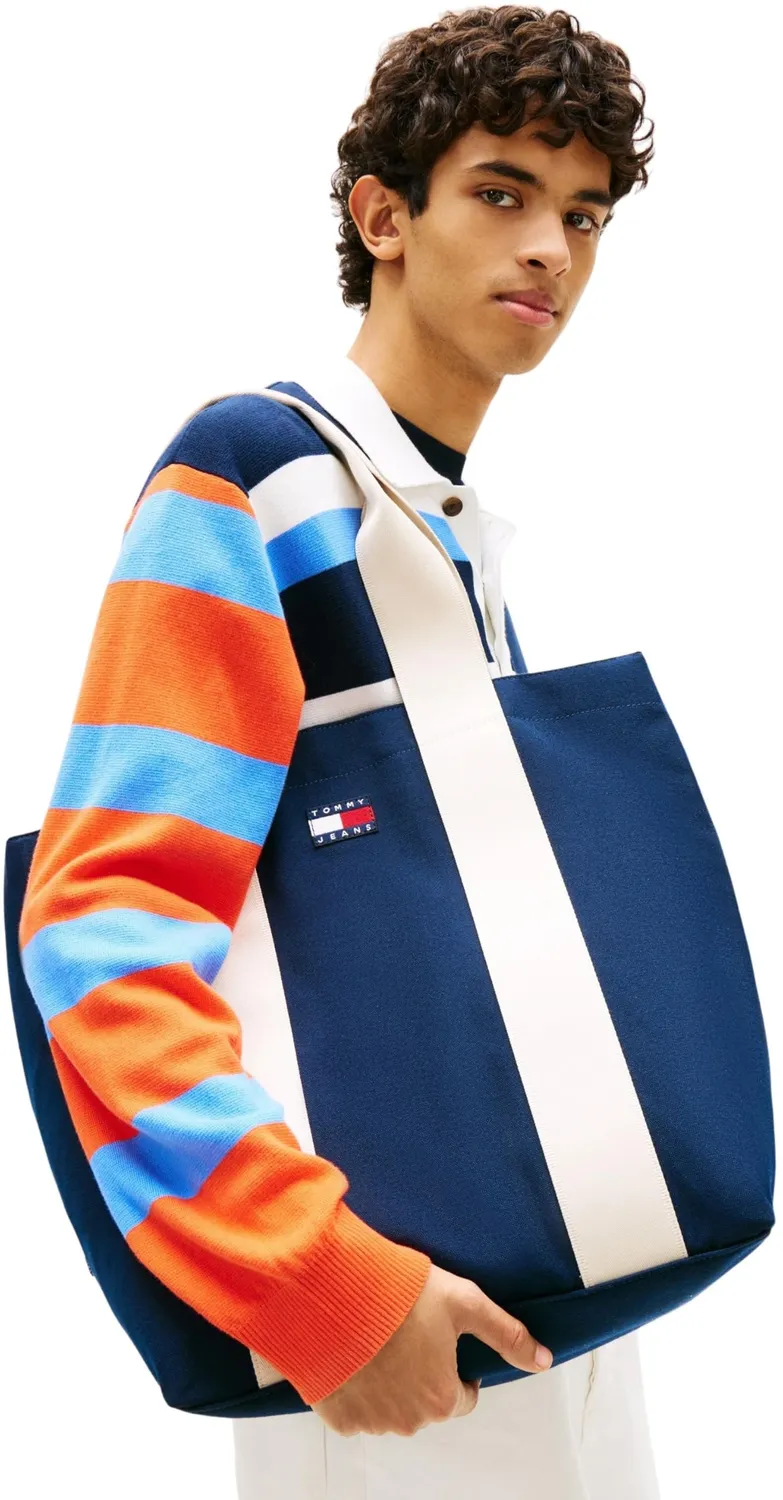 Tommy Jeans Bold Varsity Tote Bag Canvas Dunkelblau