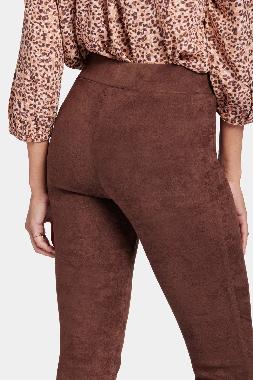 NYDJ Basic Legging Hose Dunkelbraun Wildlederoptik