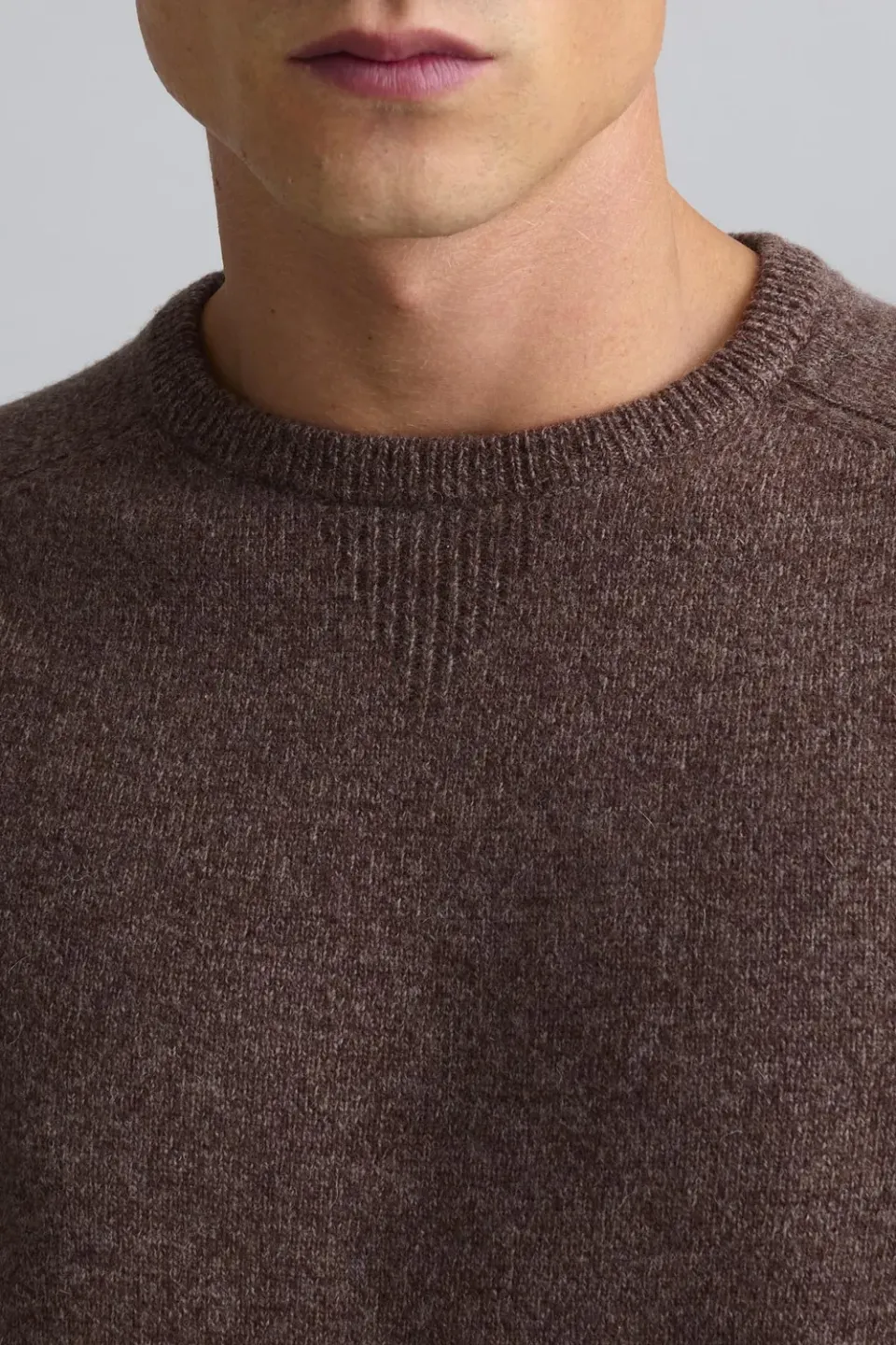 Jeckerson Girocollo Raglan Pullover braun Wolle
