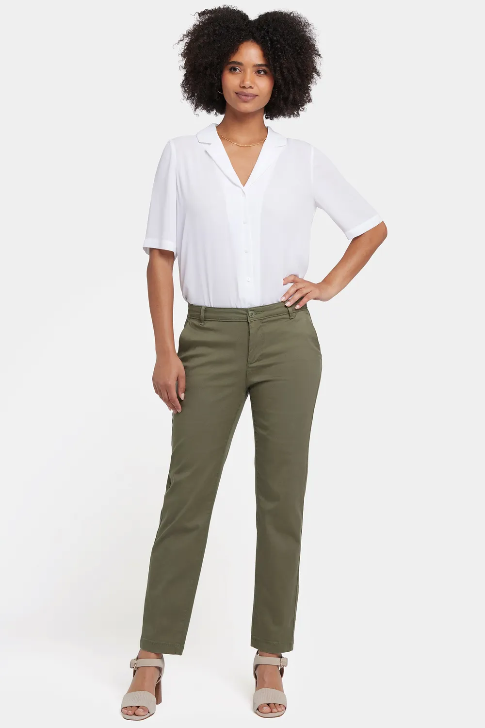 NYDJ Sadie Slim Hose Avocado grün schmal