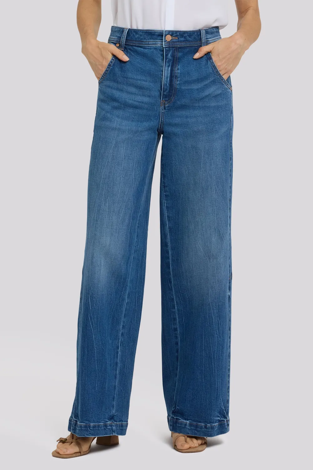 NYDJ Gracie Wide Leg Jeans Wild River High Waist