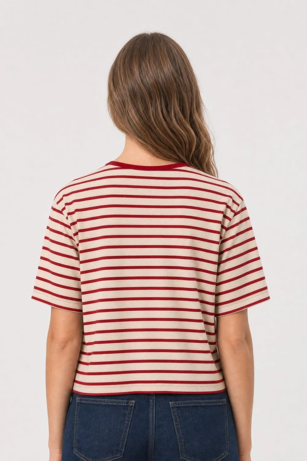 NYDJ Striped Ringer T-Shirt Red Stripe schmal