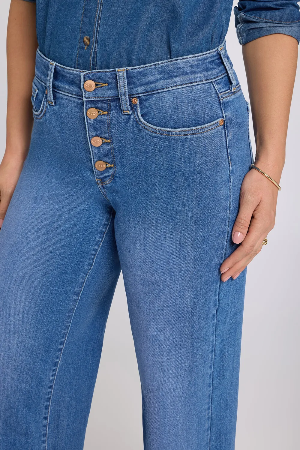 NYDJ Teresa Wide Leg Jeans Blue Paradise Mid-Rise