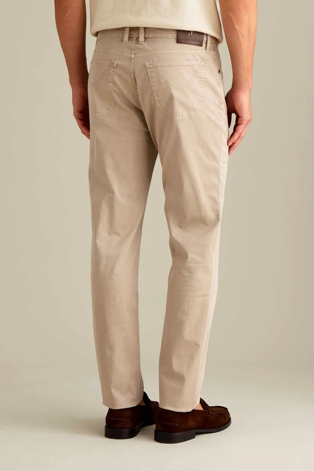 Jeckerson John Slim Fit Hose beige Satin-Optik