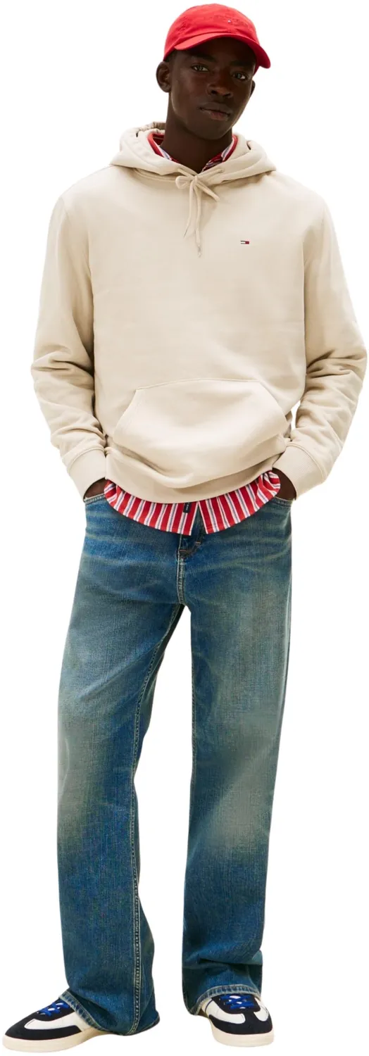Tommy Jeans TJM Flag Hoodie M Kapuzenpullover beige