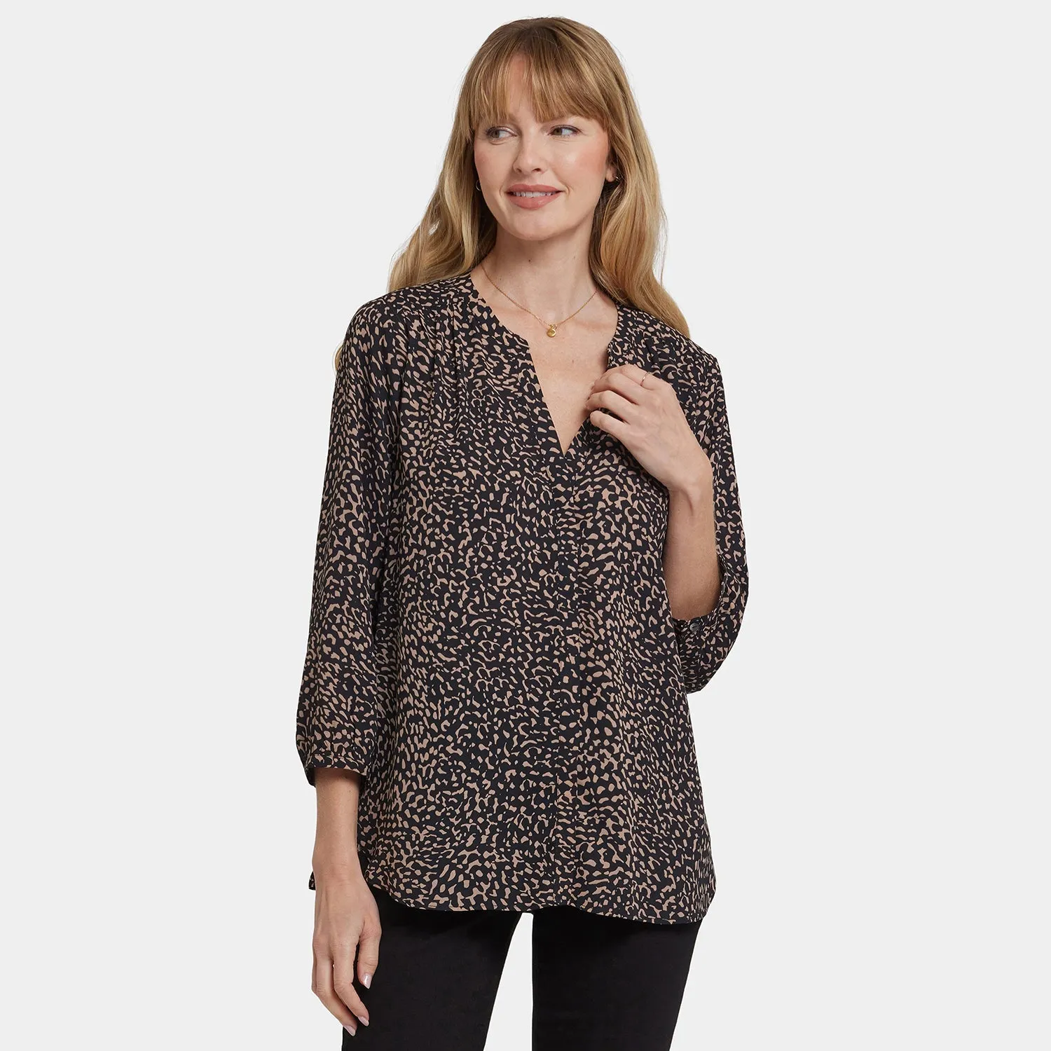 NYDJ Pintuck Bluse Camille le Vie gemustert