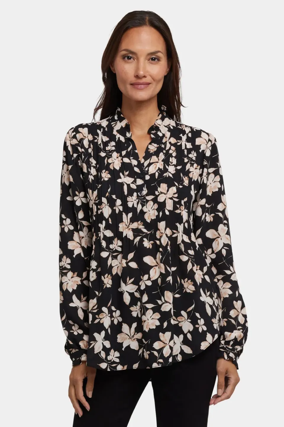 NYDJ Pleated Front Tunika Claudette Schwarz